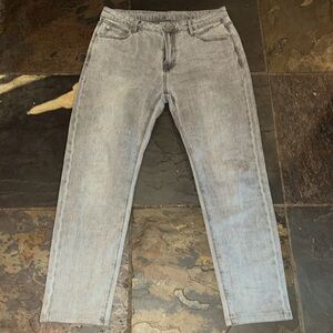 SUMMUM GRAY JEANS blue daze 40 light wash denim stretchy cotton tapered 10” rise